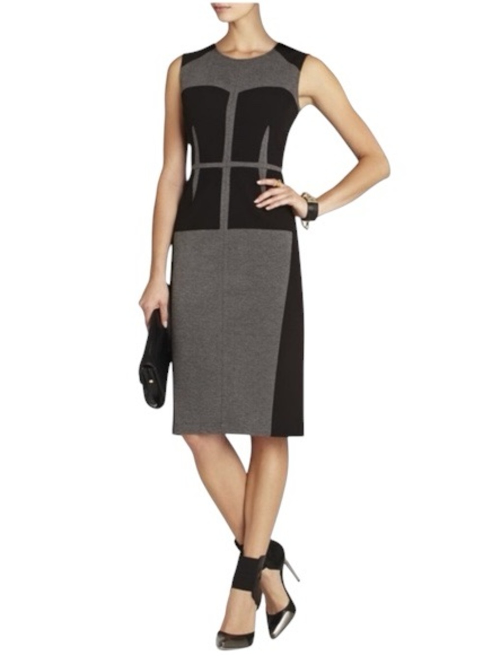 BCBGMaxAzria Sleeveless Geometric Colorblock Dress Size M